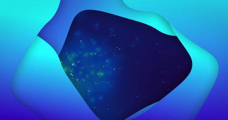 Image of shapes moving over blue background. Abstract background and pattern concept digitally...