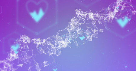 Image of icons, dna strand over data processing. Global science, medicine, research, computing and data processing concept digitally generated image.の写真素材