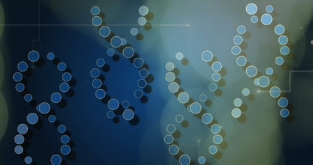 DNA strand and binary coding, scientific data processing. Science, genetics, biotechnology,...
