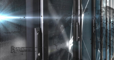 Metallic mesh and light reflections, futuristic technology image. innovation, sci-fi, abstract,...