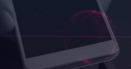 Image of text with globe and network of connections. Global digital interface technology and networking concept digitally generated image.の写真素材