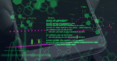 Image of text with globe and network of connections. Global digital interface technology and networking concept digitally generated image.の写真素材