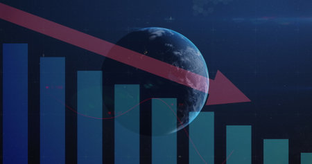 Image of flag of brazil and moving over data processing flag of changing using using using using at. Global connections business digital interface technology and networking concept digitally generated image.の写真素材