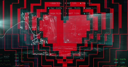 Image of integrated circuit over computer processor. Global connections computing and data processing concept digitally generated image.の写真素材