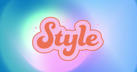 Image of style text over shapes. Social media and abstract background concept digitally generated...