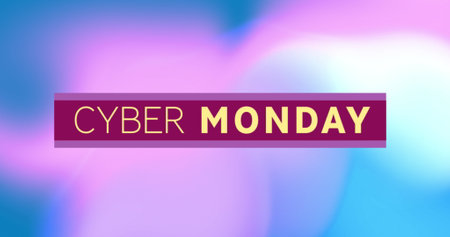 Image of cyber monday text over shapes. Social media and abstract background concept digitally generated image.の写真素材