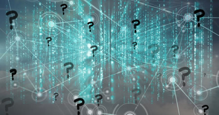 Image of network of connections with people icons over football using laptop. Global internet security connections and networking concept digitally generated image.の写真素材