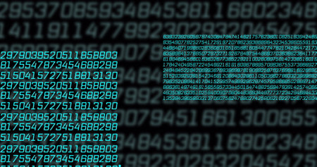 Image of data processing on black background. Technology, computing and digital interface concept...