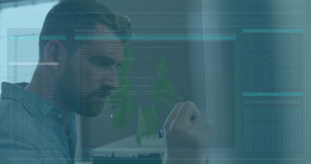 Data processing over caucasian worker technology and technology data processing data processing...