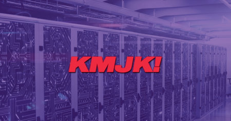 Image of kick over violet server room. Communication, global network and technology concept...