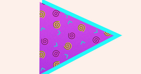 Image of good vibes text over shapes on yellow background. Background social media and communication...