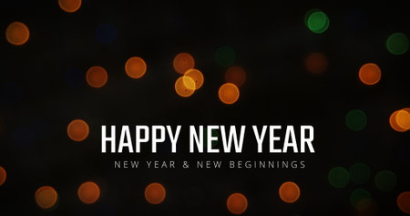 Digital composite of Happy new yearの写真素材