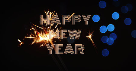 Digital composite of Happy new yearの写真素材