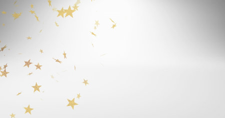 Image of stars decorations on white background, copy space. christmas, festivity, celebration and...