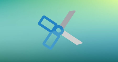 Image of scissors on green background. school, learning and education concept digitally generated...