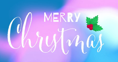 Image of merry christmas text over christmas decorations on glowing vibrant background. Christmas, festivity, celebration and tradition concept digitally generated image.の写真素材