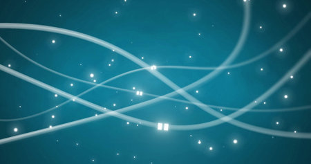 Image of digital data processing and glowing network of connections. Global connections, computing...