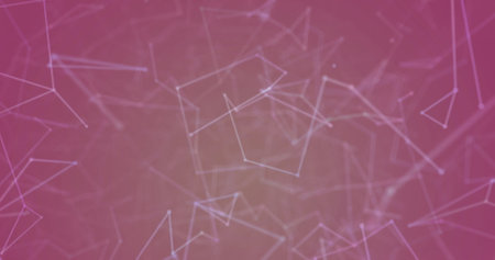 Image of network of connections on purple background. Global connections, computing and digital...