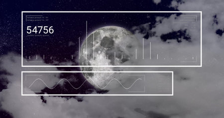 Image of data processing over globe and clouds. Global finance, business, connections, cloud...