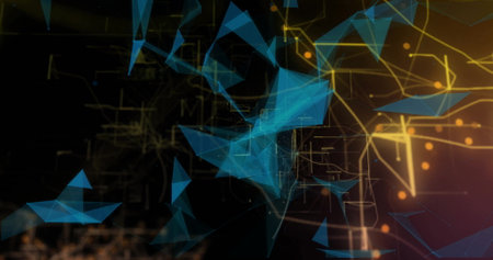 Image of data processing over networks of connections. Global connections, computing and data processing concept digitally generated image.の写真素材