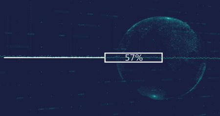 Image of financial data processing over blue background. Global finance, business, connections,...