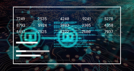 Image of scientific data processing with connections over human brain. Global science, connections,...
