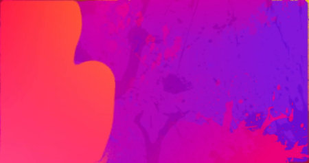 Image of colourful paints moving on orange background. Social media and digital interface concept...