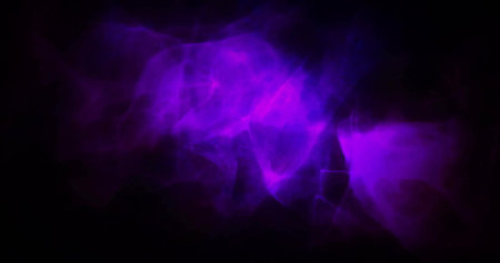 Image of purple shapes moving on black background. Social media and digital interface concept...