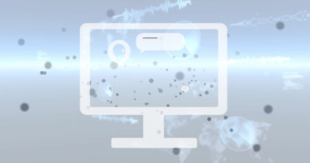 Image of network of connections and data processing over computer screen. Global connections,...