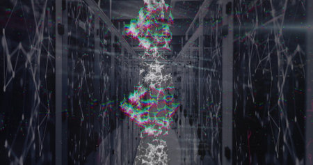 Image of network of connections and data processing over computer servers. Global connections,...