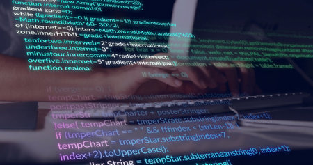 Image of financial data processing over caucasian businesswoman using computer. Global finance,...
