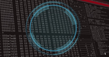 Image of digital data processing over computer servers. global cyber security, connections,...