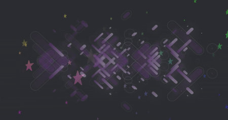 Image of stars and light spots moving on seamless loop on dark background. Light, shape, pattern,...