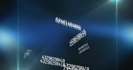 Image of digital data processing over black background. Global connections, computing and data processing concept digitally generated image.の写真素材