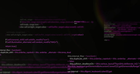 Image of data processing over dark background. Global finance, business, connections, computing and...