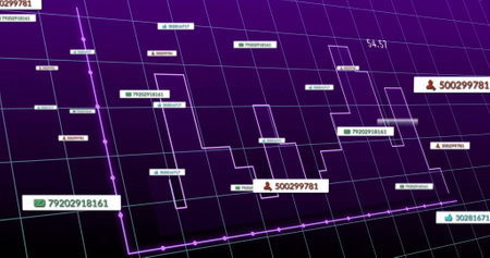 Image of data processing over media icons. Technology, business and digital interface concept...