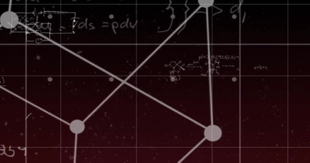 Image of mathematical equations on black background. Social media and digital interface concept...