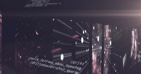 Image of data processing over screens with network of connections. global technology data processing...