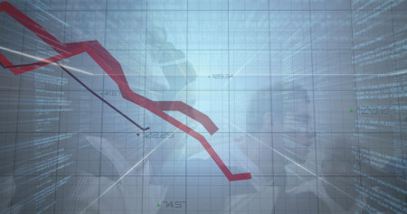 Image of statistics and data processing over rugby player in sports stadium. global sports, competition and data processing concept digitally generated image.の写真素材