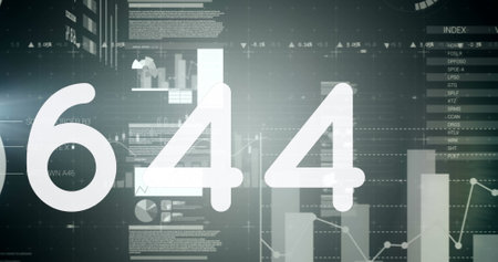 Image of numbers changing over statistics. global social media, connections, digital interface, technology and networking concept digitally generated image.の写真素材