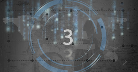 15 to 0 countdown against grey background 4k