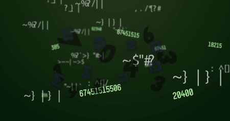 Image of data processing over green background. global business and digital interface concept...