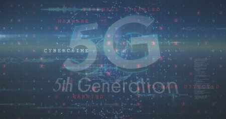 Image of text with globe and network of connections. Global digital interface technology and networking concept digitally generated image.の写真素材