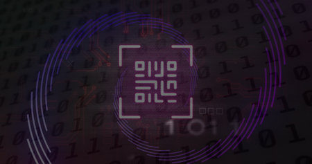 Image of data processing over acces denied text. Global business and digital interface concept...