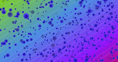 Image of cell icons on colourful background. Global science and digital interface concept digitally...