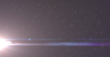 Image of light spots over black background. Global business and digital interface concept digitally generated image.の写真素材