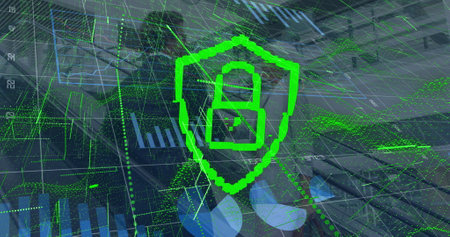 Image of data processing over diverse business people. Global business and digital interface concept...