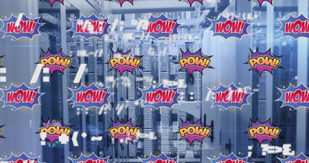 Image of data processing over computer servers. Global computing, connections, data processing and...