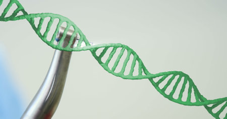 Image of dna strand over dental drill. Global medicine, science and digital interface concept digitally generated image.の写真素材