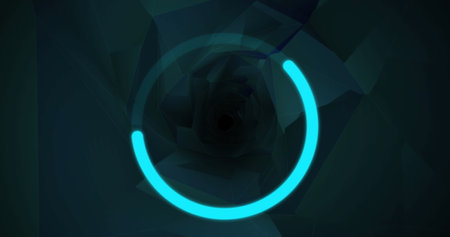 Image of digital screen with circles and shapes. Global computers, network, data and technology concept digitally generated image.の写真素材